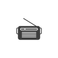 sinal de vetor do símbolo de rádio é isolado em um fundo branco. cor do ícone do rádio editável.