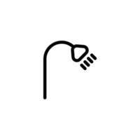 sinal de vetor do símbolo do chuveiro é isolado em um fundo branco. cor do ícone do chuveiro editável.