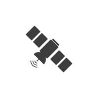 sinal de vetor do símbolo de satélite é isolado em um fundo branco. cor do ícone do satélite editável.