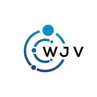 design de logotipo de tecnologia de letra wjv em fundo branco. letras de iniciais criativas wjv conceito de logotipo. design de letra wjv. vetor