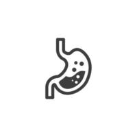 sinal de vetor do símbolo do estômago é isolado em um fundo branco. cor do ícone do estômago editável.