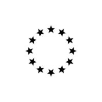 sinal de vetor das estrelas no símbolo do círculo é isolado em um fundo branco. estrelas na cor do ícone do círculo editável.