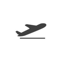 sinal de vetor do símbolo de avião é isolado em um fundo branco. cor do ícone do avião editável.