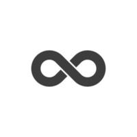 sinal de vetor do símbolo de loop infinito é isolado em um fundo branco. Cor do ícone de loop infinito editável.