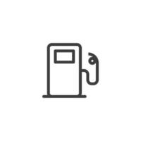 sinal de vetor do símbolo do posto de gasolina é isolado em um fundo branco. cor do ícone do posto de gasolina editável.