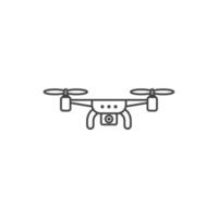 sinal vetorial do símbolo do drone é isolado em um fundo branco. cor do ícone do drone editável. vetor
