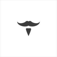 sinal de vetor do símbolo de bigode da Itália é isolado em um fundo branco. cor do ícone do bigode itália editável.