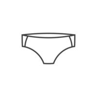 sinal de vetor do símbolo de cueca é isolado em um fundo branco. cor do ícone da cueca editável.