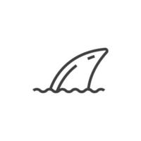 sinal de vetor do símbolo de barbatana de tubarão é isolado em um fundo branco. cor do ícone da barbatana de tubarão editável.