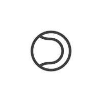 sinal de vetor do símbolo de bola de tênis é isolado em um fundo branco. cor de ícone de bola de tênis editável.