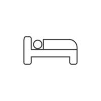 sinal de vetor do símbolo de cama é isolado em um fundo branco. cor do ícone da cama editável.