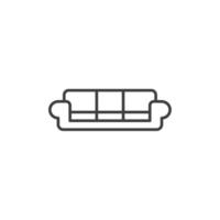 sinal de vetor do símbolo de móveis de sofá é isolado em um fundo branco. cor do ícone da mobília do sofá editável.