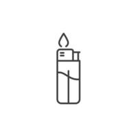 sinal de vetor do símbolo de isqueiro de fogo é isolado em um fundo branco. cor de ícone de isqueiro de fogo editável.