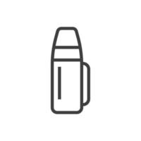 sinal de vetor do símbolo da garrafa térmica é isolado em um fundo branco. cor do ícone da garrafa térmica editável.