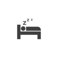 sinal de vetor do símbolo adormecido é isolado em um fundo branco. cor do ícone de dormir editável.