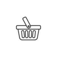 sinal de vetor do símbolo de cesta de compras é isolado em um fundo branco. cor do ícone da cesta de compras editável.