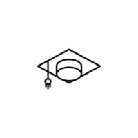sinal de vetor do símbolo de boné de pós-graduação é isolado em um fundo branco. cor de ícone de boné de pós-graduação editável.