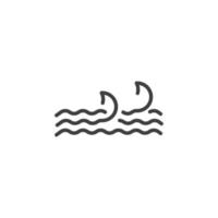 sinal de vetor do símbolo de onda é isolado em um fundo branco. cor do ícone de onda editável.