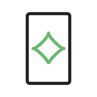 linha de cartão de diamantes ícone verde e preto vetor