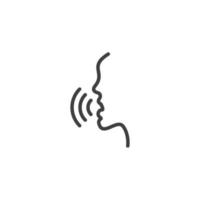 sinal vetorial do símbolo do conceito de reconhecimento de voz é isolado em um fundo branco. cor do ícone do conceito de reconhecimento de voz editável. vetor