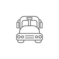 sinal de vetor do símbolo de ônibus é isolado em um fundo branco. cor do ícone do ônibus editável.