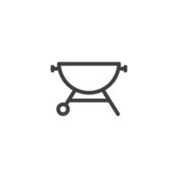 sinal de vetor do símbolo de churrasqueira é isolado em um fundo branco. cor do ícone da churrasqueira editável.
