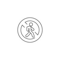 sinal de vetor do símbolo de caminhada é isolado em um fundo branco. cor do ícone de caminhada editável.