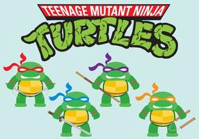 Mini vetores de ninja tartarugas
