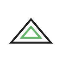 seta triângulo para cima linha ícone verde e preto vetor