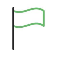 linha de bandeira ícone verde e preto vetor