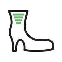 botas com salto linha ícone verde e preto vetor