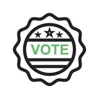 votar linha de etiqueta ícone verde e preto vetor