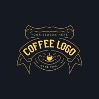 logotipo vintage de café com estilo retrô vetor