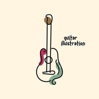 ilustração de guitarra para pôster, banner, mídia social, modelo vetor