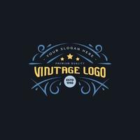 modelo de logotipo vintage com cor retrô para logotipo de vestuário, logotipo de cafeteria, logotipo de barbearia, logotipo de café vetor