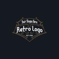 modelo de logotipo vintage retrô. elemento de design vetorial, sinal de negócios, logotipo, identidade, etiqueta, crachá e objeto. vetor