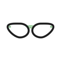 óculos de sol linha ícone verde e preto vetor