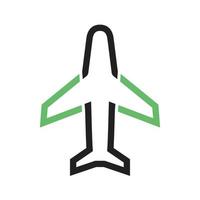 linha de passageiros de avião aero ícone verde e preto vetor
