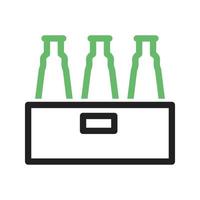 pacote de cervejas linha ícone verde e preto vetor