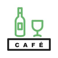 bebidas café linha ícone verde e preto vetor