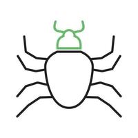 linha de bug ícone verde e preto vetor