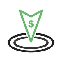 investir linha ícone verde e preto vetor