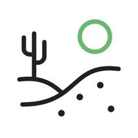 ícone verde e preto da linha do deserto vetor