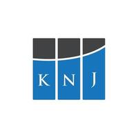 design de logotipo de letra knj em fundo branco. conceito de logotipo de letra de iniciais criativas knj. design de letra knj. vetor