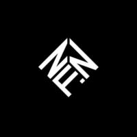 design de logotipo de carta nfn em fundo preto. conceito de logotipo de letra de iniciais criativas nfn. design de letra nfn. vetor