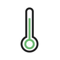 linha de verificação de temperatura ícone verde e preto vetor