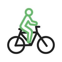 linha de ciclismo ícone verde e preto vetor