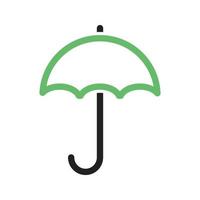 linha de guarda-chuva ícone verde e preto vetor