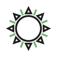 ícone verde e preto da linha do sol vetor