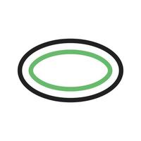 linha oval ícone verde e preto vetor